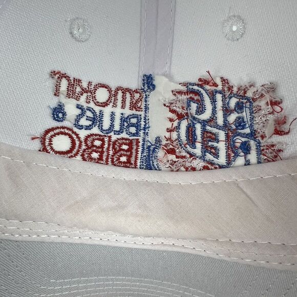 Y2K Big Red Smokin' Blues BBQ Festival White Red Blue Baseball Cap Hat OS Unisex - Picture 5 of 8